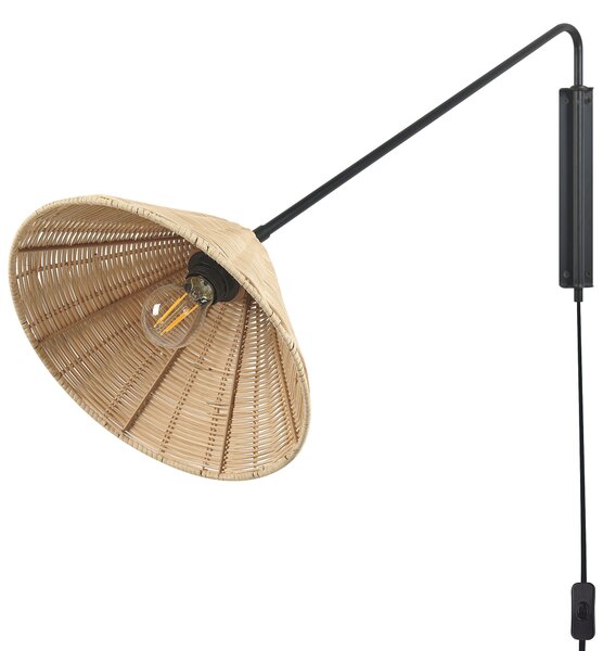 Falilámpa PALENA Természetes Rattan Állítható