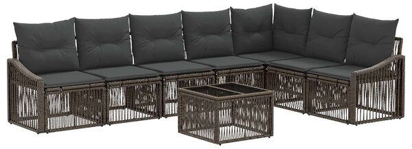 VidaXL Kerti Kanapé Szett 8 pcs Szürke polirattan