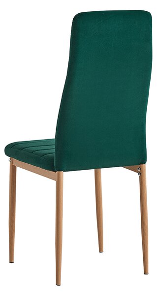 KONDELA Szék, smaragd Velvet szövet/tölgy, COLETA NOVA