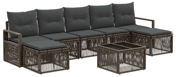 VidaXL Kerti Kanapé Szett 8 pcs Szürke polirattan
