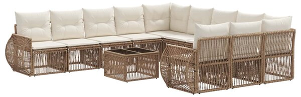 VidaXL Kerti Kanapé Szett 12 pcs Beige és Krémszínű polirattan