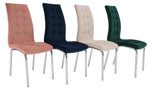 KONDELA Étkezőszék, bézs Dulux Velvet szövet/króm, GERDA NEW