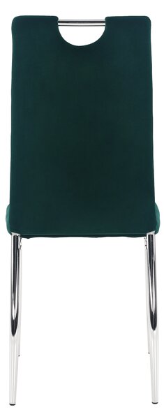 KONDELA Étkezőszék, smaragd Velvet szövet/króm, OLIVA NEW