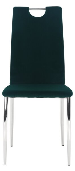 KONDELA Étkezőszék, smaragd Velvet szövet/króm, OLIVA NEW