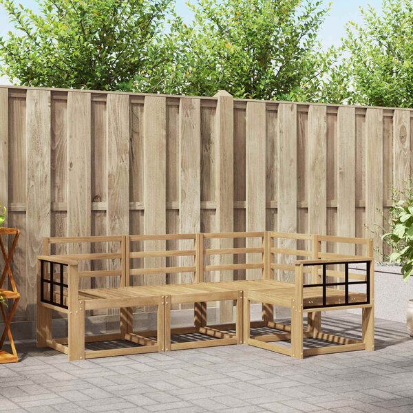 VidaXL Kültéri kanapé szett 4 pcs Fehér 187,5 x 128,5 x 73 cm