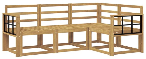 VidaXL Kültéri kanapé szett 4 pcs Fehér 187,5 x 128,5 x 73 cm