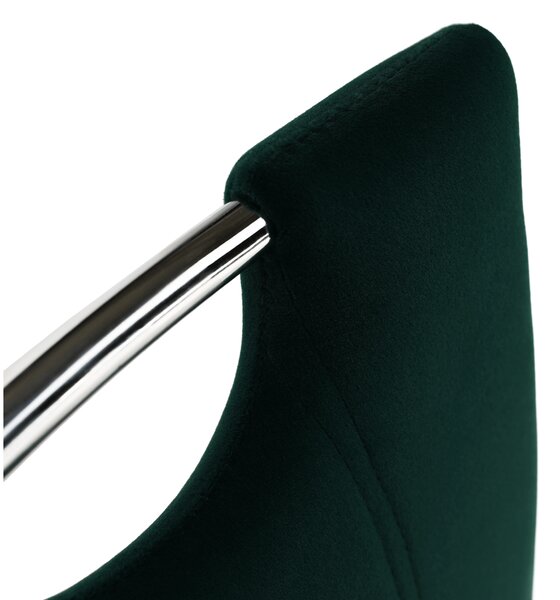 KONDELA Étkezőszék, smaragd Velvet szövet/króm, OLIVA NEW