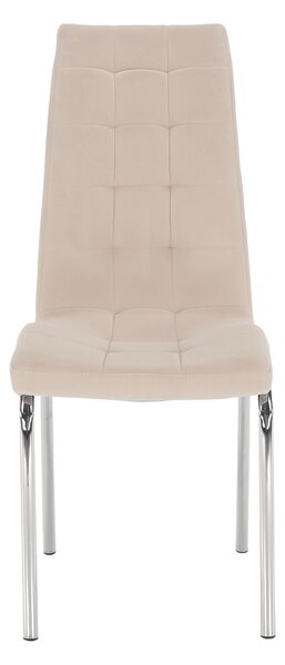 KONDELA Étkezőszék, bézs Dulux Velvet szövet/króm, GERDA NEW