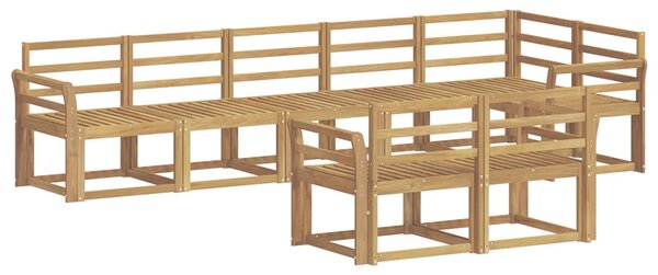 VidaXL Kültéri kanapé szett 8 pcs Fehér Tömör Akácfa