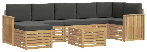 VidaXL Kültéri kanapé szett 8 pcs Fehér és Antracitszürke
