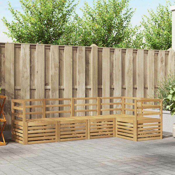 VidaXL Kültéri kanapé szett 5 pcs Fehér 245 x 126,5 x 73 cm