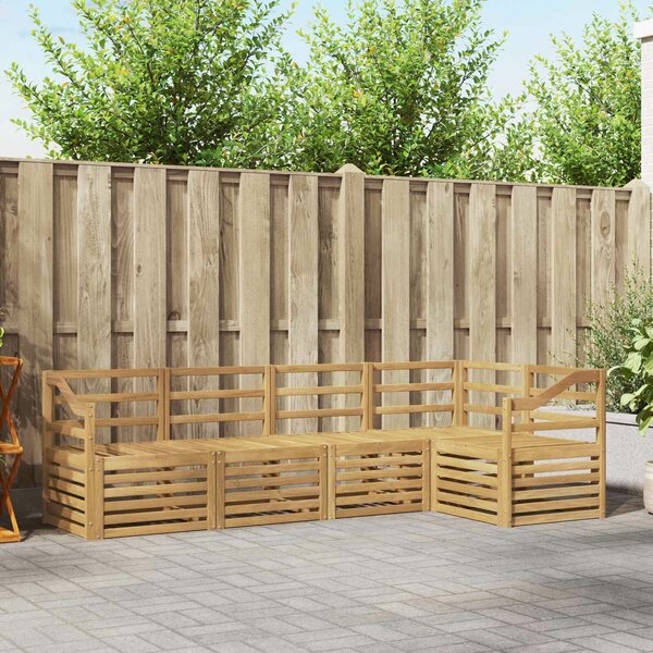 VidaXL Kültéri kanapé szett 5 pcs Fehér 245 x 126,5 x 73 cm