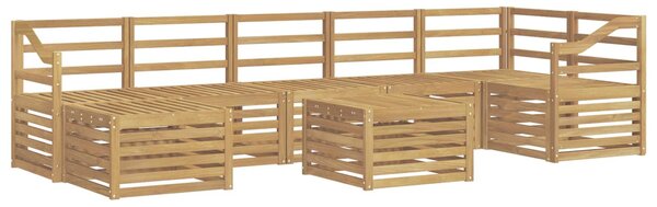VidaXL Kültéri kanapé szett 8 pcs Fehér 59 x 59 x 37 cm Tömör Akácfa