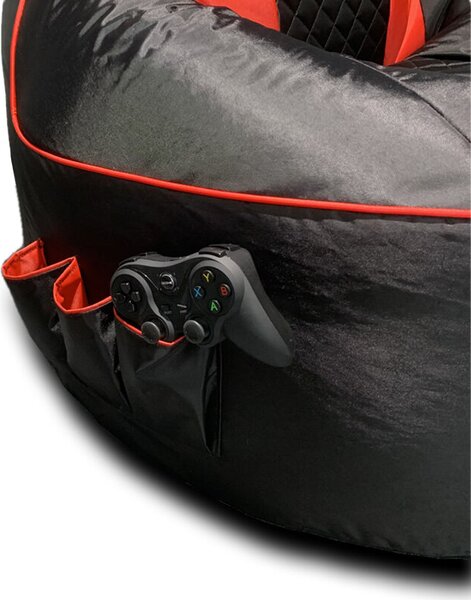 Gamer babzsákfotel fekete-kék, 90*90*100 cm
