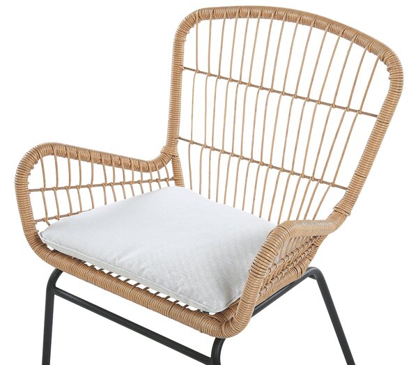 Bisztrószett párnákkal LABICO PE Rattan Világosbarna