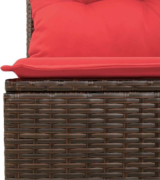 10 db barna polyrattan kerti kanapégarnitúra párnákkal