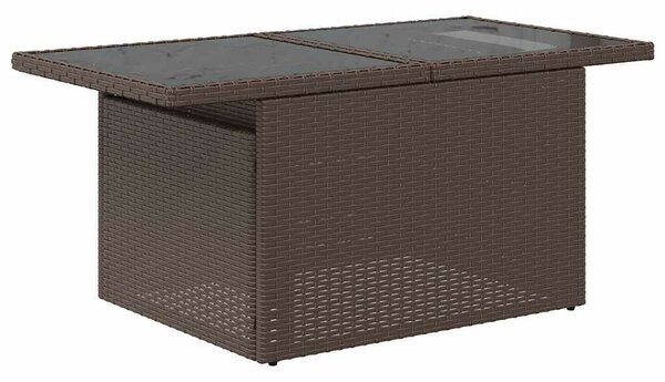 10 db barna polyrattan kerti kanapégarnitúra párnákkal