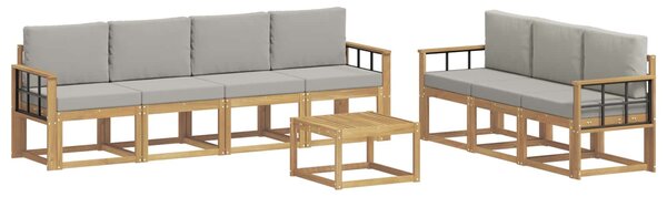 VidaXL Kültéri kanapé szett 8 pcs Fehér és Világosszürke