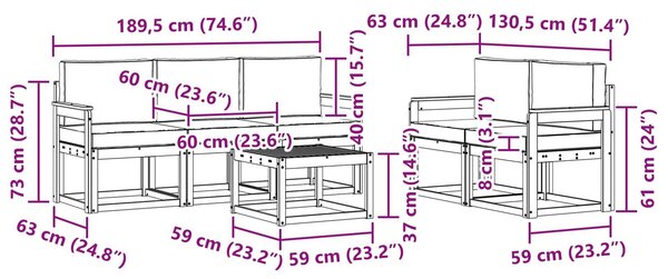 VidaXL Kültéri kanapé szett 6 pcs