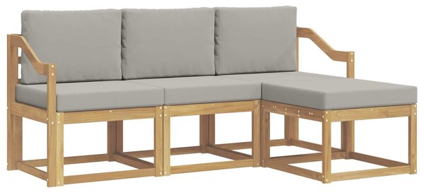 VidaXL Kültéri kanapé szett 4 pcs Fehér és Világosszürke