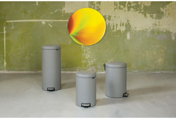 Brabantia NewIcon Pedal Bin 1001091, 20 L, Soft-Close, Non-Slip Base, Mineral Coating, Grey