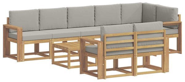 VidaXL Kültéri kanapé szett párnával 9 pcs Fehér és Világosszürke