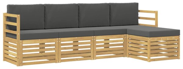VidaXL Kültéri kanapé szett 5 pcs Fehér és Antracitszürke