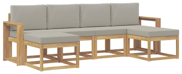 VidaXL Kültéri kanapé szett párnával 6 pcs Fehér és Világosszürke