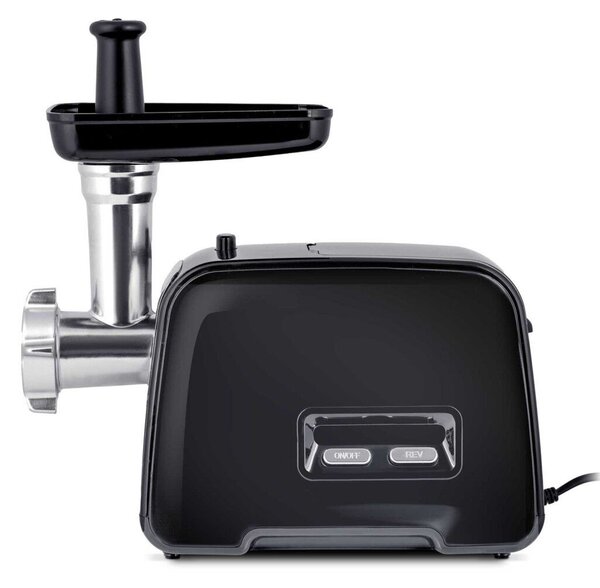 Berdsen BD-601A húsdaráló, 450/1200 W, ezüst/fekete, rozsdamentes acél kés és tárcsa, visszaforgató funkció, csúszásmentes talp