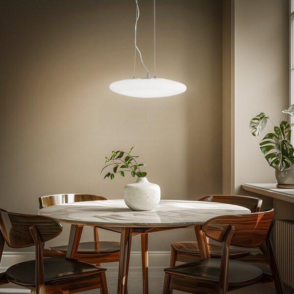 Függőlámpa Lindby, Gunda, dimmable, Fehér, Nappali, Üveg, Modern