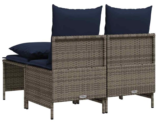 VidaXL 4 db szürke polyrattan kerti kanapégarnitúra párnákkal