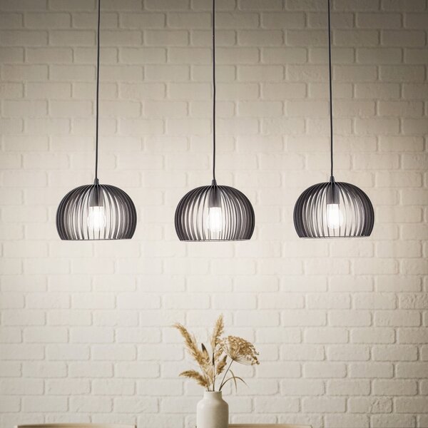 Függőlámpa Lindby, Jusra, dimmable, Fekete, Nappali, Fém, Modern