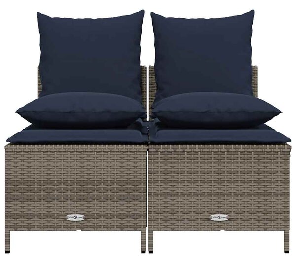 VidaXL 4 db szürke polyrattan kerti kanapégarnitúra párnákkal