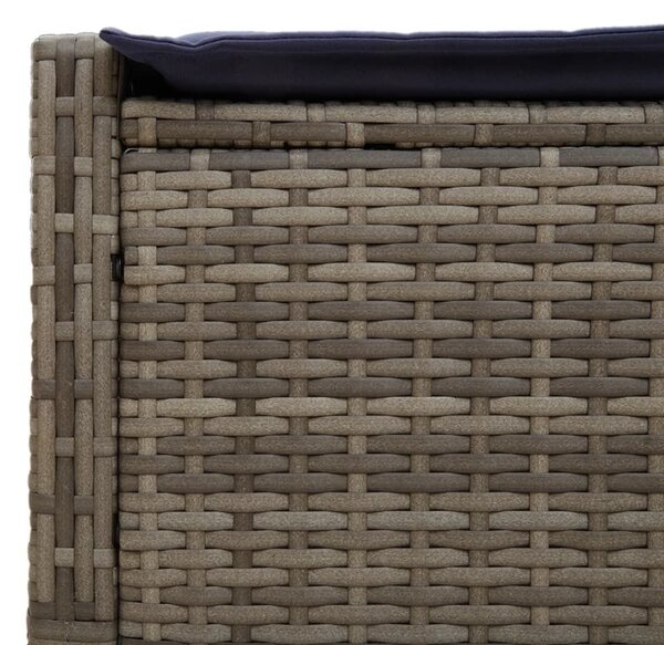 VidaXL szürke polyrattan kétszemélyes napozóágy párnákkal