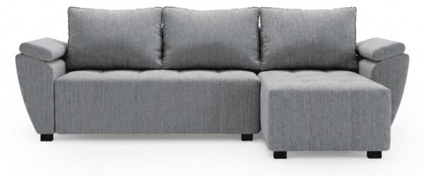 LIVARO L alakú kihúzható, megfordítható sarokkanapé 251x140 cm, világosszürke