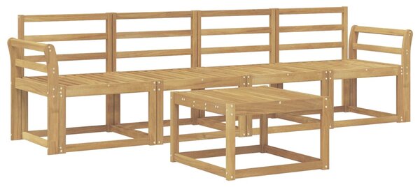 VidaXL Kültéri kanapé szett 5 pcs Fehér 59 x 59 x 37 cm Tömör Akácfa