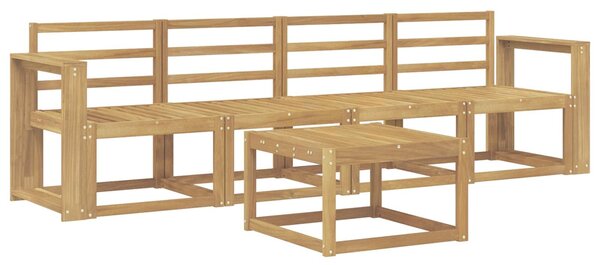 VidaXL Kültéri kanapé szett 5 pcs Fehér 59 x 59 x 37 cm Tömör Akácfa