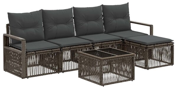 VidaXL Kerti Kanapé Szett 6 pcs Szürke polirattan