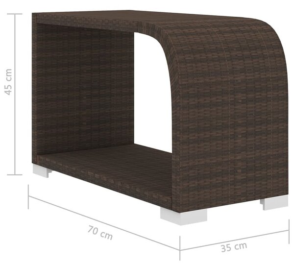 VidaXL 8 részes barna polyrattan kerti bútorszett párnákkal