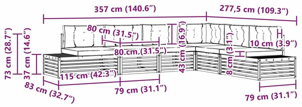 Kültéri kanapé szett 7 Darab