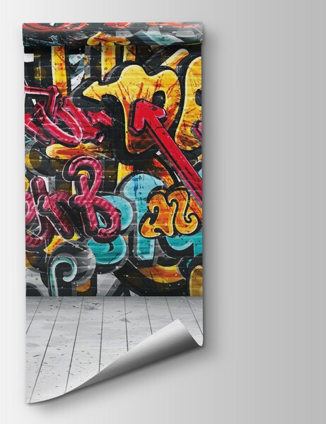 Fotótapéta Graffitivel borított fal, Designer fali fotótapéta, Népszerű fotótapéta, u56045 - Tapeko.hu