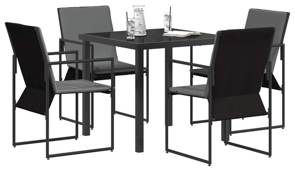 VidaXL Kert étkező szett 5 pcs Fekete és Antracit 80 x 80 x 73 cm