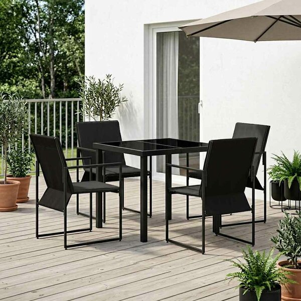VidaXL Kert étkező szett 5 pcs Fekete és Antracit 80 x 80 x 73 cm