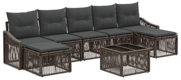 VidaXL Kerti Kanapé Szett 8 pcs Szürke polirattan