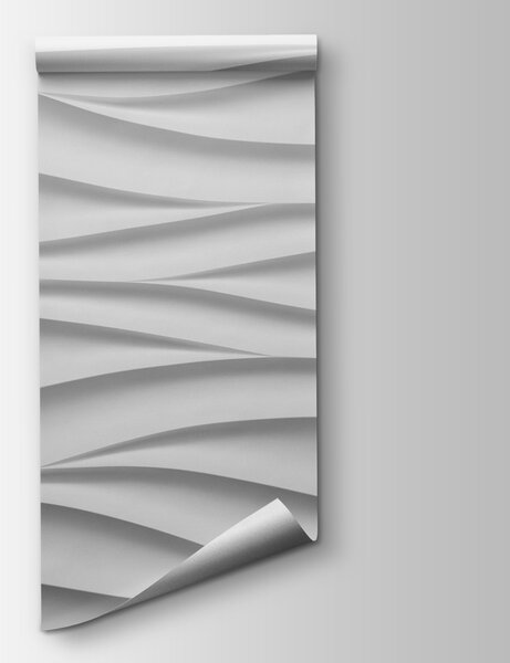 Fotótapéta Fehér fal hullámos vonalakkal, 3D fotótapéta, Népszerű fotótapéta, u79539 - Tapeko.hu