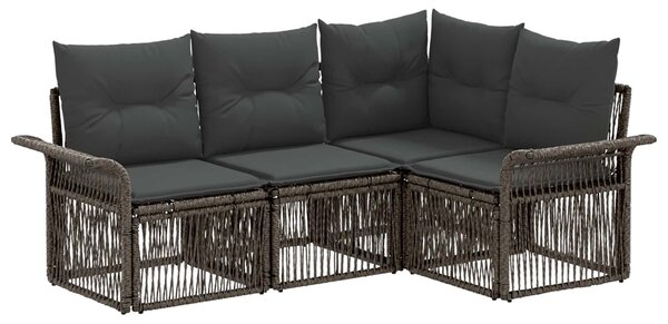 VidaXL Kerti Kanapé Szett 4 pcs Szürke polirattan