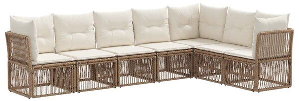 VidaXL Kerti Kanapé Szett 7 pcs Bézs polirattan