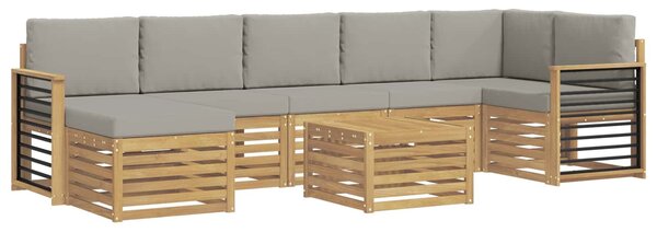VidaXL Kültéri kanapé szett 8 pcs Fehér és Világosszürke