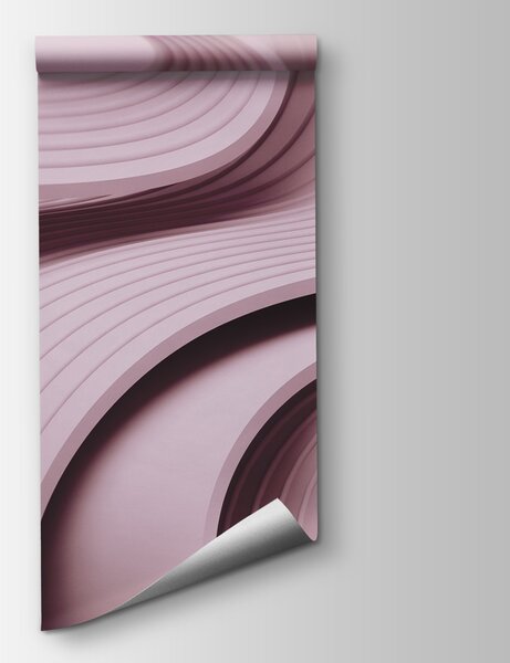 Fotótapéta Rózsaszín és fehér hullámos vonalak, Geometriai 3D fotótapéta, Népszerű fotótapéta, w01147v1 - Tapeko.hu