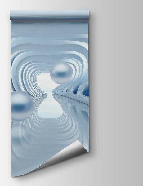 Fotótapéta Folyékony formák és lebegő gömbök bőven vannak, Geometriai 3D fotótapéta, Népszerű fotótapéta, w02134 - Tapeko.hu